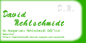 david mehlschmidt business card